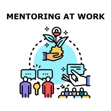 Mentoring at work developing business insights and growth Stock Illustration