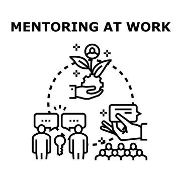 Mentoring at work developing business insights and growth Stock Illustration
