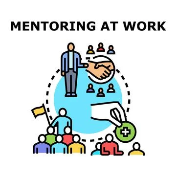Mentoring at work improving team skills development Stock Illustration