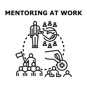Mentoring at work improving team skills development Stock Illustration