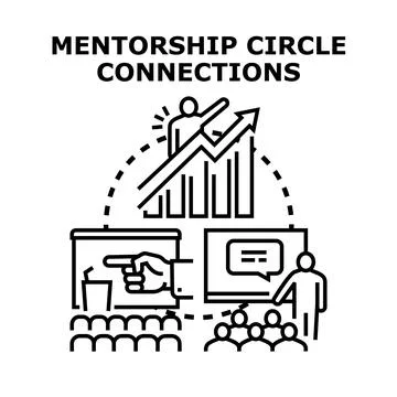 Mentorship circle connections concept developing business success Stock Illustration