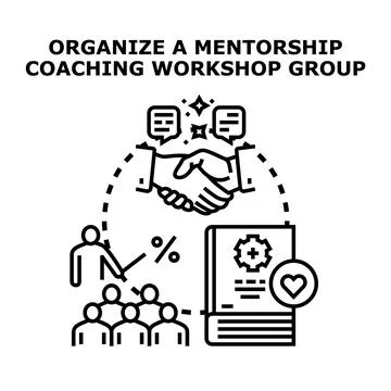 Mentorship coaching workshop group organizing development 스톡 일러스트