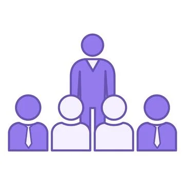 Mentorship Colored Icon. Vector Icon of Mentor and Young Workers. Corporate.. Illustrazione stock