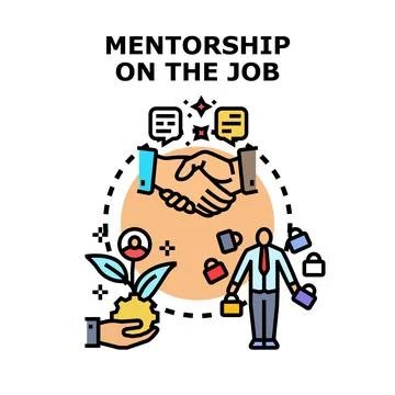 Mentorship on job concept developing professional skills 스톡 일러스트