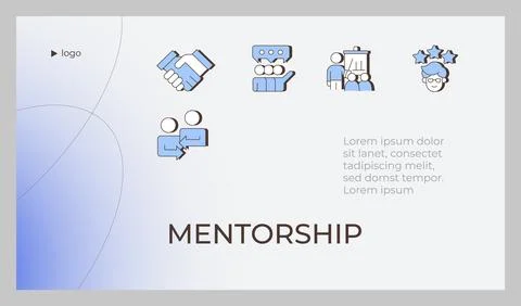 Mentorship presentation slide template Stock Illustration