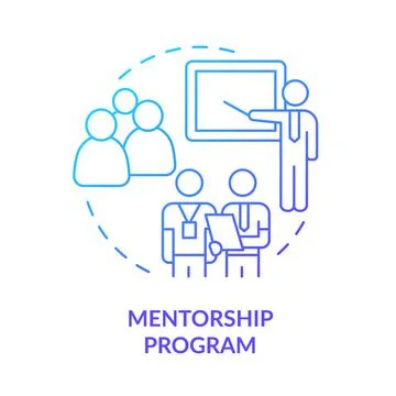 Mentorship program blue gradient concept icon Stock Illustration
