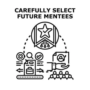 Mentorship program carefully selecting future mentees Stock Illustration