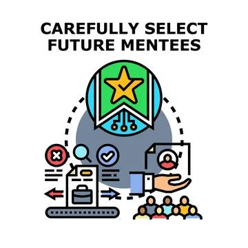 Mentorship program carefully selecting future mentees Stock Illustration
