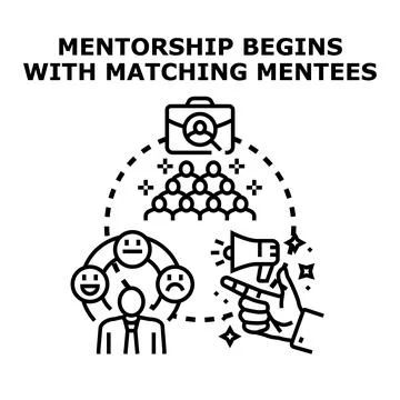 Mentorship program connecting mentees achieving personal growth Stock Illustration