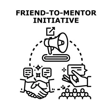 Mentorship program connecting people for knowledge sharing Stock Illustration