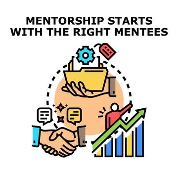 Mentorship program facilitating business growth and success development 库存插图