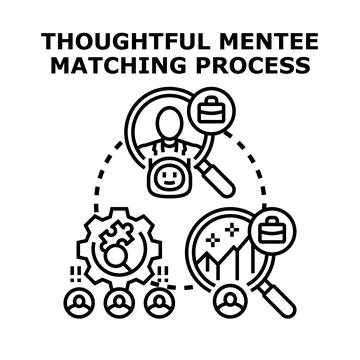Mentorship program matching professional development process Illustration