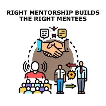 Mentorship program providing guidance and support for mentees Stock Illustration