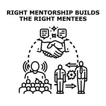 Mentorship program providing guidance and support for mentees Stock Illustration