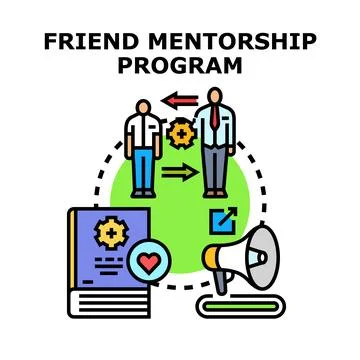 Mentorship program providing guidance, sharing knowledge Stock Illustration