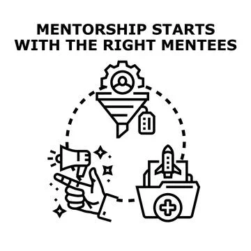 Mentorship program selecting right candidates for development Stock Illustration