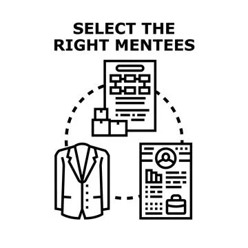 Mentorship program selecting right mentees concept Illustration