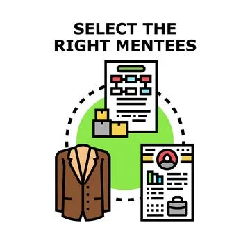 Mentorship program selecting right mentees concept 스톡 일러스트