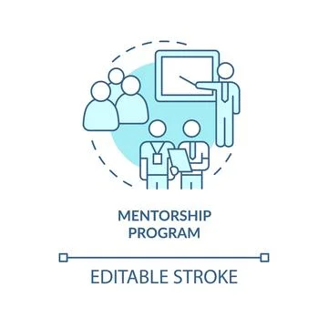Mentorship program turquoise concept icon Illustrazione stock