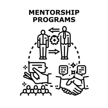 Mentorship programs concept for professional development guidance Stock Illustration