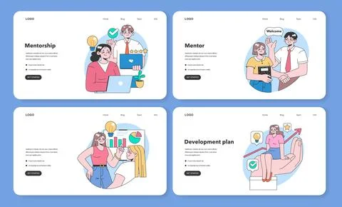 Mentorship set. Flat vector illustration イラスト素材