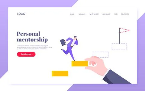 Mentorship, upskills and self development strategy flat style design business Stock Illustration