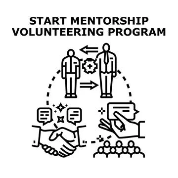 Mentorship volunteering program concept offering guidance and support Stock Illustration