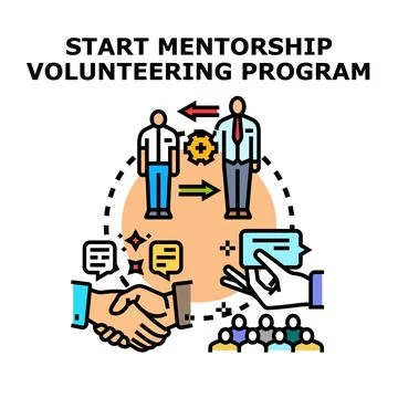 Mentorship volunteering program concept offering guidance and support Stock Illustration