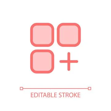 Menu with add option pixel perfect glassmorphism ui icon Stock-Illustration