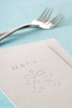 Menu and Forks Stock Photos