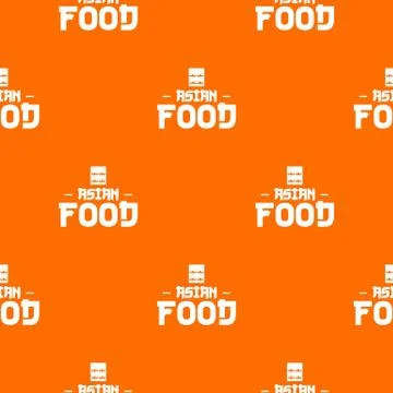 Menu asian food pattern vector orange 스톡 일러스트