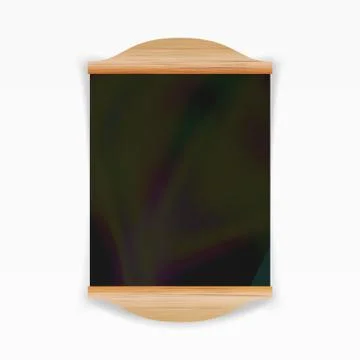 Menu Black Board Vector. Empty Cafe Menu. Realistic Wooden Chalkboard Blank Illustrazione stock