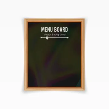Menu Black Board Vector. Empty Chalkboard Blank Illustration Illustrazione stock