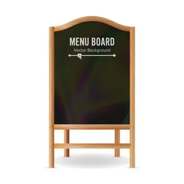 Menu Black Board Vector. Empty Chalkboard Blank Illustration Illustrazione stock