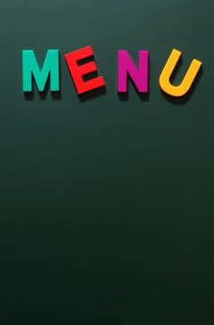 Menu on a blackboard Stock-Fotos