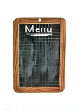 Menu on the blackboard 스톡 사진