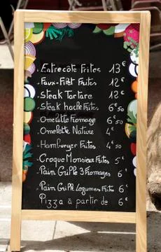 Menu blackboard Stock Photos