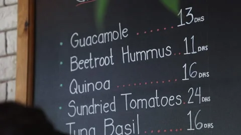 Menu on a board 스톡 동영상 146538082