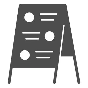 Menu board solid icon, Street food concept, Sidewalk restaurant advert sign on Stock-Illustration