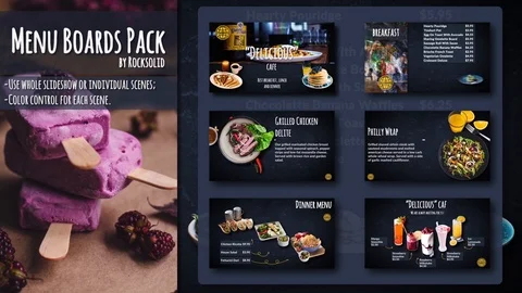 Menu Boards Pack Stock After Effects