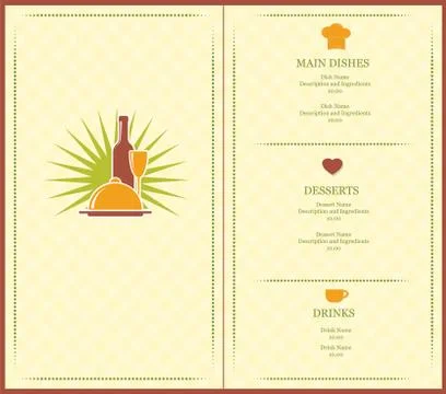Menu brochure Stock Illustration