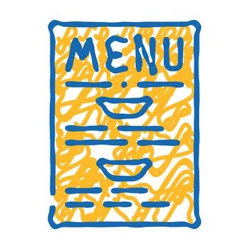 Menu buffet icon doodle illustration Stock Illustration