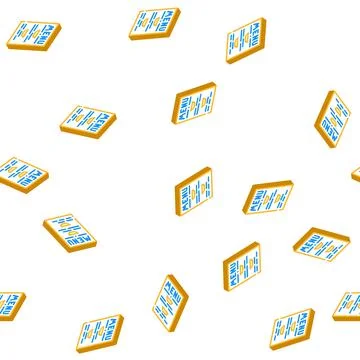 Menu buffet isometric icon seamless pattern 스톡 일러스트
