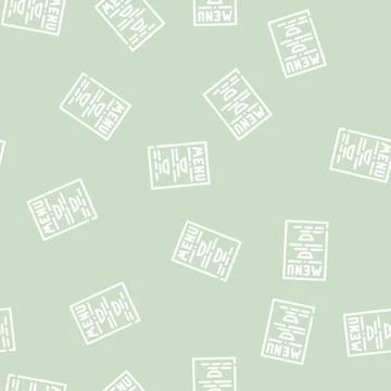 Menu buffet line vector seamless pattern Stock Illustration