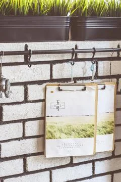 Menu in a cafe for ordering Stock Photos