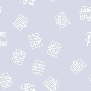 Menu canteen line vector seamless pattern 库存插图