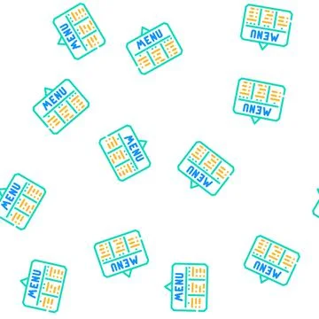 Menu canteen vector seamless pattern Illustrazione stock