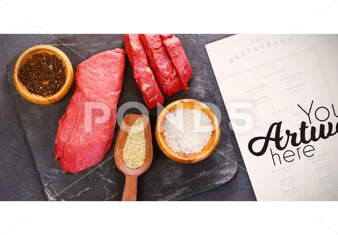 Menu card template for a restaurant PSD Template