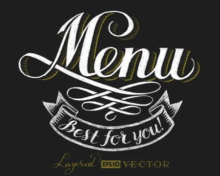Menu. Chalk lettering Stock Illustration