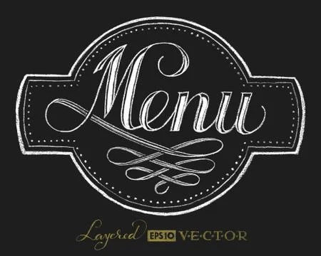 Menu. Chalk lettering Stock-Illustration